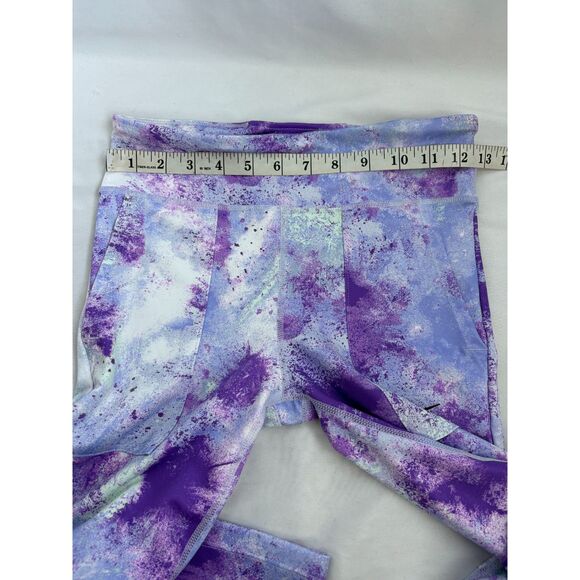 Nike Dri Fit Tight Fit Girls Tie Dye Printed Leggings Purple Blue sz L Stardust - Picture 10 of 13